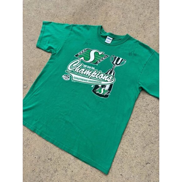 Saskatchewan RoughRiders 2007 signed Championship T shirt Graphic Tee CFL - Picture 3 of 5